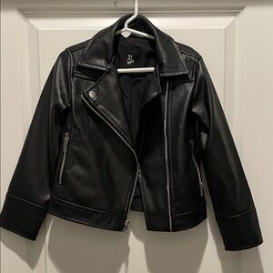 Art Class Black Leather Jacket for Kids